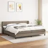 Image de vidaXL Boxspring met matras stof taupe 200x200 cm3126273