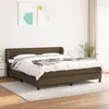 Image de vidaXL Boxspring met matras stof donkerbruin 160x200 cm3126336