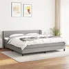 Image de vidaXL Boxspring met matras stof lichtgrijs 200x200 cm3126349