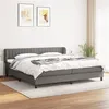Image de vidaXL Boxspring met matras stof donkergrijs 200x200 cm3126430
