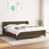 Image de vidaXL Boxspring met matras stof donkerbruin 180x200 cm3126584