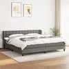Image de vidaXL Boxspring met matras stof donkergrijs 200x200 cm3126590