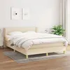 Image de vidaXL Boxspring met matras stof cràmekleurig 140x200 cm3126650
