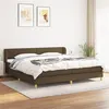 Image de vidaXL Boxspring met matras stof donkerbruin 200x200 cm3126672