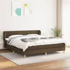 Image de vidaXL Boxspring met matras stof donkerbruin 160x200 cm3126816