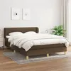 Image de vidaXL Boxspring met matras stof donkerbruin 140x200 cm3126888
