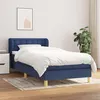Image de vidaXL Boxspring met matras stof blauw 90x200 cm3127099