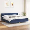 Image de vidaXL Boxspring met matras stof blauw 200x200 cm3127155