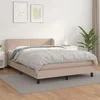 Image de vidaXL Boxspring met matras kunstleer cappuccinokleurig 140x190 cm3127192