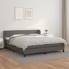 Image de vidaXL Boxspring met matras kunstleer grijs 180x200 cm3127209