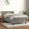 Image de vidaXL Boxspring met matras fluweel lichtgrijs 90x200 cm3127349