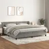 Image de vidaXL Boxspring met matras fluweel lichtgrijs 200x200 cm3127391