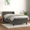 Image de vidaXL Boxspring met matras fluweel donkergrijs 100x200 cm3127416
