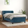 Image de vidaXL Boxspring met matras fluweel donkerblauw 80x200 cm3127461