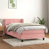 Image de vidaXL Boxspring met matras fluweel roze 90x200 cm3127474
