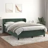 Image de vidaXL Sommier à Lattes de Lit et Matelas, Lit Rembourré, Lit Double, Lit Adulte de Chambre à Coucher Intérieur, Moderne, Vert Foncé 140x190cm Velours