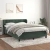 Image de vidaXL Sommier à Lattes de Lit et Matelas, Lit Rembourré, Lit Double, Lit Adulte de Chambre à Coucher Intérieur, Moderne, Vert Foncé 140x200cm Velours