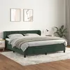Image de vidaXL Sommier à Lattes de Lit et Matelas, Lit Rembourré, Lit Double, Lit Adulte de Chambre à Coucher Intérieur, Moderne, Vert Foncé 180x200cm Velours
