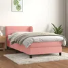 Image de vidaXL Boxspring met matras fluweel roze 90x200 cm3127534