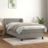 Image de vidaXL Boxspring met matras fluweel lichtgrijs 100x200 cm3127535
