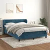 Image de vidaXL Boxspring met matras fluweel donkerblauw 140x190 cm3127551