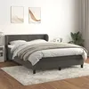 Image de vidaXL Boxspring met matras fluweel donkergrijs 140x200 cm3127554