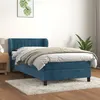 Image de vidaXL Boxspring met matras fluweel donkerblauw 100x200 cm3127599