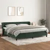 Image de vidaXL Sommier à Lattes de Lit et Matelas, Lit Rembourré, Lit Double, Lit Adulte de Chambre à Coucher Intérieur, Moderne, Vert Foncé 200x200cm Velours