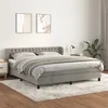 Image de vidaXL Boxspring met matras fluweel lichtgrijs 160x200 cm3127679