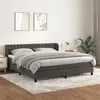 Image de vidaXL Boxspring met matras fluweel donkergrijs 160x200 cm3127680