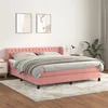 Image de vidaXL Boxspring met matras fluweel roze 160x200 cm3127684