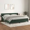 Image de vidaXL Sommier à Lattes de Lit et Matelas, Lit Rembourré, Lit Double, Lit Adulte de Chambre à Coucher Intérieur, Moderne, Vert Foncé 200x200cm Velours