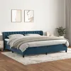 Image de vidaXL Boxspring met matras fluweel donkerblauw 200x200 cm3127695