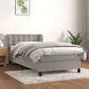 Image de vidaXL Boxspring met matras fluweel lichtgrijs 90x190 cm3127703