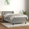 Image de vidaXL Boxspring met matras fluweel lichtgrijs 100x200 cm3127715