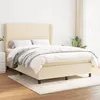 Image de vidaXL Boxspring met matras stof cràmekleurig 140x200 cm3127810