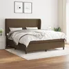 Image de vidaXL Boxspring met matras stof donkerbruin 160x200 cm3127816