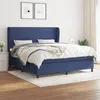 Image de vidaXL Boxspring met matras stof blauw 160x200 cm3127819