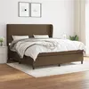 Image de vidaXL Boxspring met matras stof donkerbruin 180x200 cm3127824