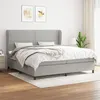 Image de vidaXL Boxspring met matras stof lichtgrijs 200x200 cm3127909
