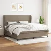 Image de vidaXL Boxspring met matras stof taupe 200x200 cm3127913