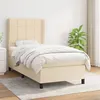 Image de vidaXL Boxspring met matras stof cràmekleurig 90x200 cm3127938