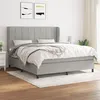 Image de vidaXL Boxspring met matras stof lichtgrijs 160x200 cm3127973