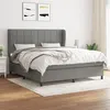 Image de vidaXL Boxspring met matras stof donkergrijs 160x200 cm3127974