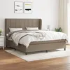 Image de vidaXL Boxspring met matras stof taupe 160x200 cm3127977