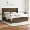 Image de vidaXL Boxspring met matras stof donkerbruin 180x200 cm3127984