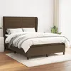 Image de vidaXL Boxspring met matras stof donkerbruin 140x190 cm3128040