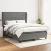 Image de vidaXL Boxspring met matras stof donkergrijs 140x200 cm3128046