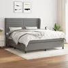 Image de vidaXL Boxspring met matras stof donkergrijs 160x200 cm3128054