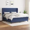 Image de vidaXL Boxspring met matras stof blauw 160x200 cm3128059
